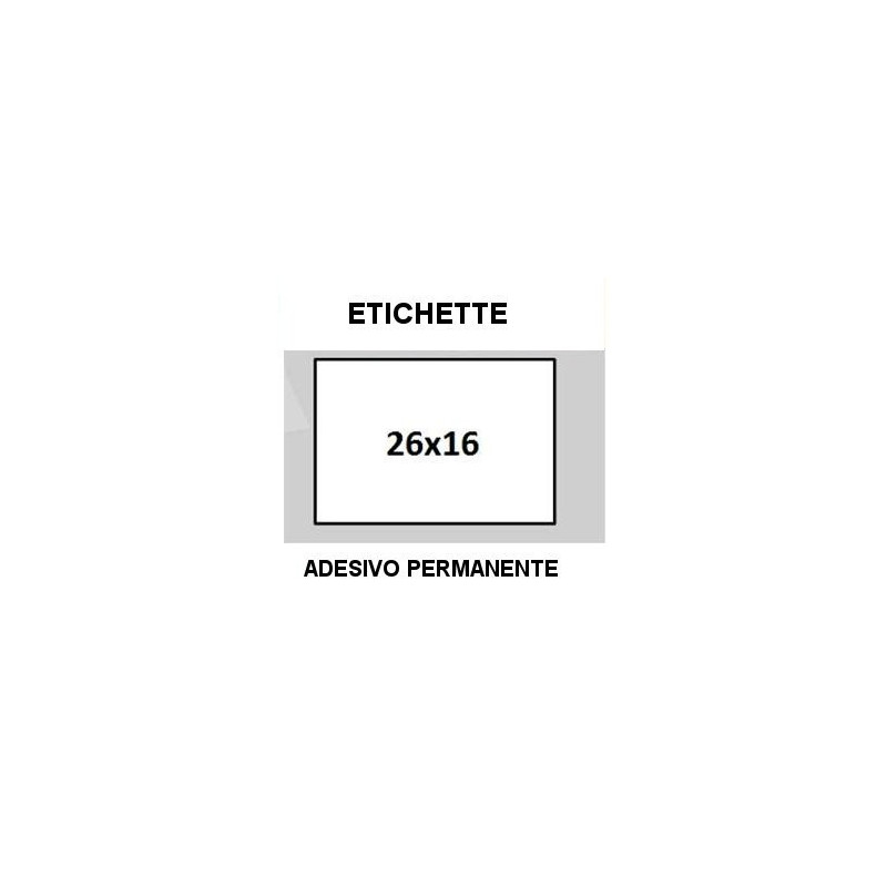 Etichette per prezzatrice 26x16 BIANCO RETTANGOLARE, adesivo Permanente