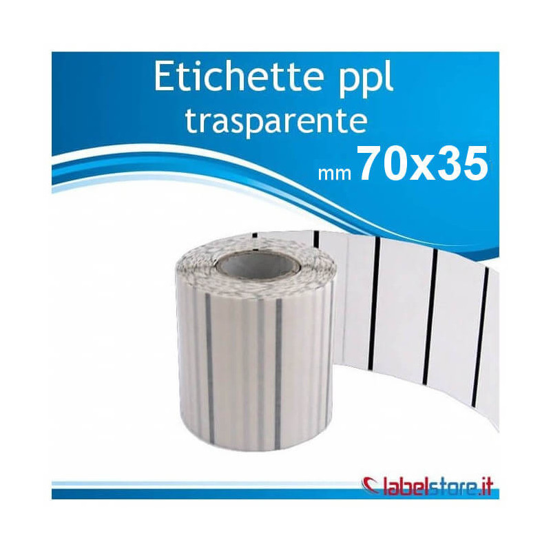 Etichette adesive trasparenti lucide d. 36mm, 35 etichette per foglio, PC4-36
